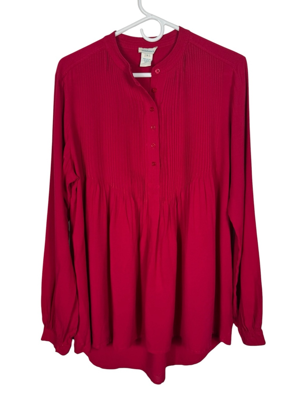 Sundance Pintuck Rayon Tunic Blouse, Size Small